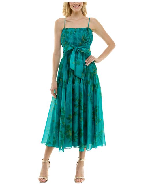Taylor Printed Pleated Gown Olive