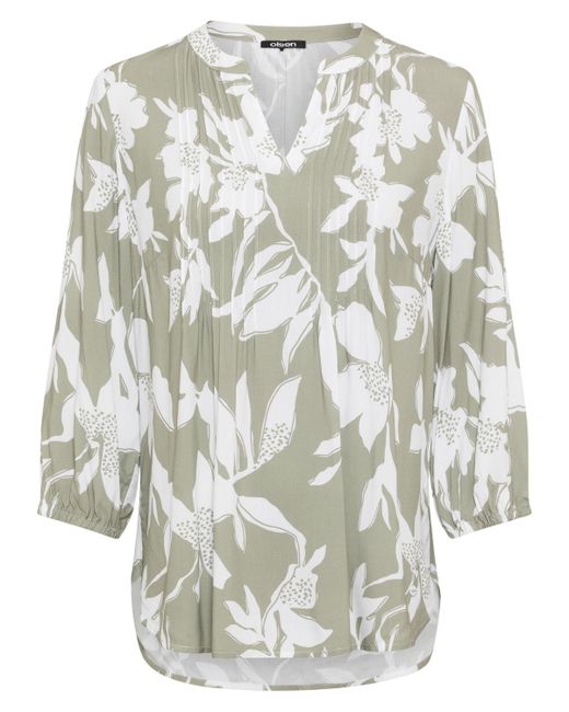 Olsen Pure Viscose 3 Sleeve Abstract Floral Tunic Blouse