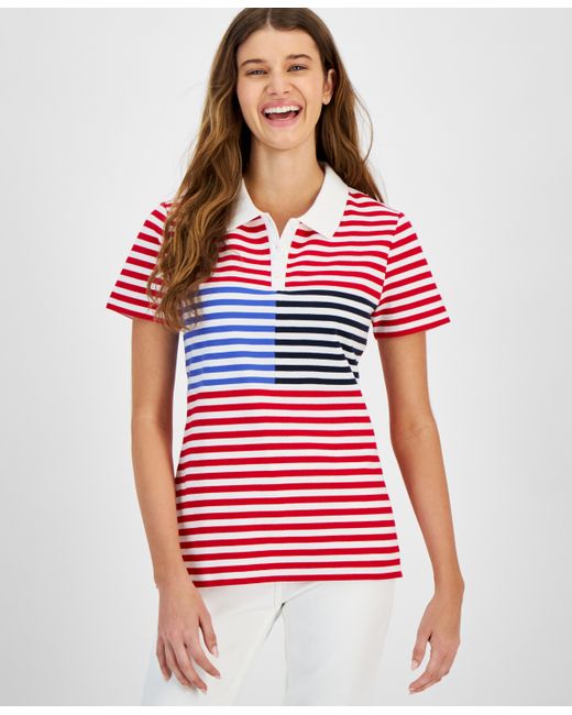 Tommy Hilfiger Striped Short Sleeve Polo Shirt bwht