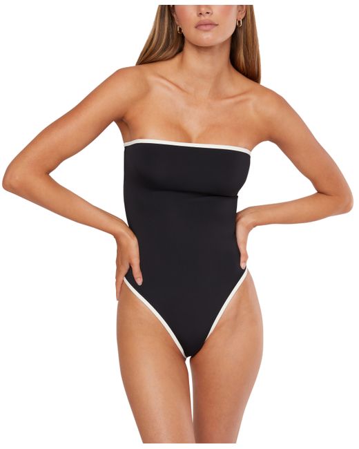 WeWoreWhat Strapless One Piece Swimsuit Off White