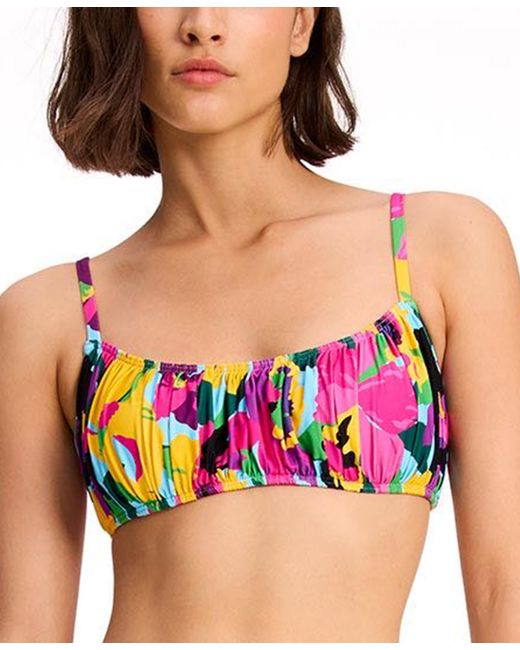 Kate Spade New York Printed Shirred Bikini Top