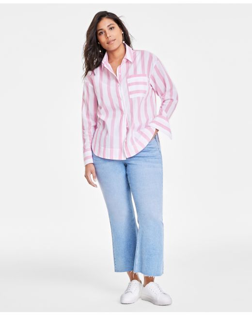 On 34th Wide Stripe Relaxed-Fit Shirt Created for
