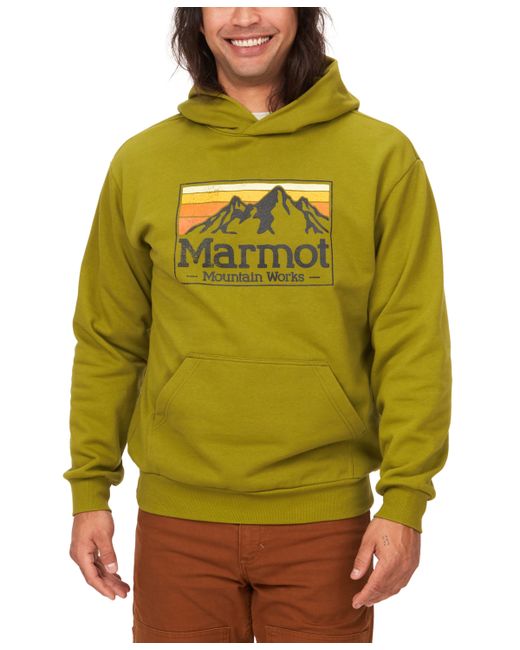 Marmot Mountain Works Logo-Print Fleece Hoodie