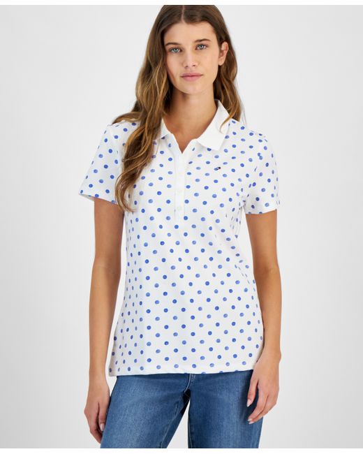 Tommy Hilfiger Dot Print Short Sleeve Polo Shirt