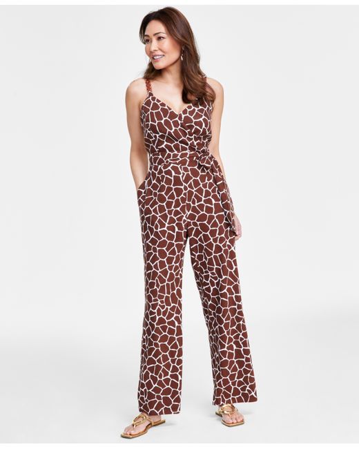 I.N.C. International Concepts Chain-Strap Tie-Waist Jumpsuit Created for