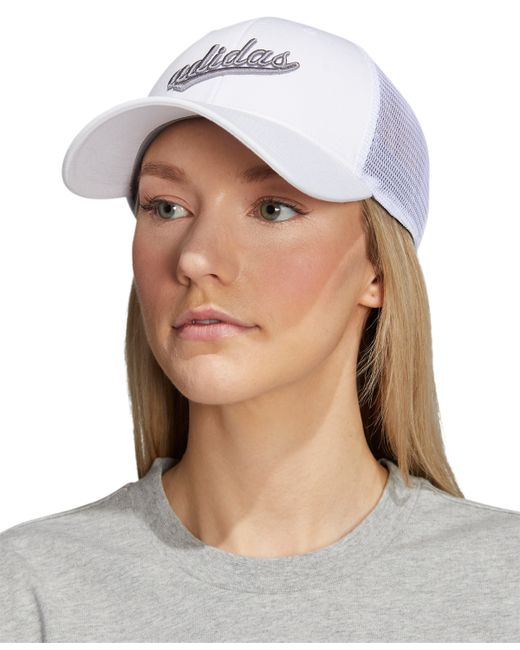 Adidas Embroidered Logo Mesh Trucker Hat grey