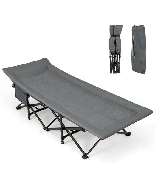 Sugift Folding Camping Cot with Carry Bag Cushion and Headrest