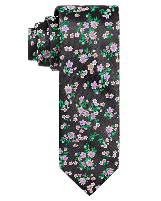 Tayion Collection Purple Gold Floral Tie