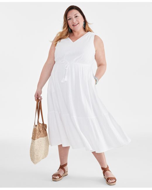 Style & Co Plus Sleeveless Cotton Maxi Dress Created for