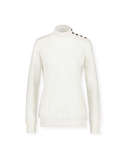 Hope & Henry Mock Neck Sweater with Button Detail