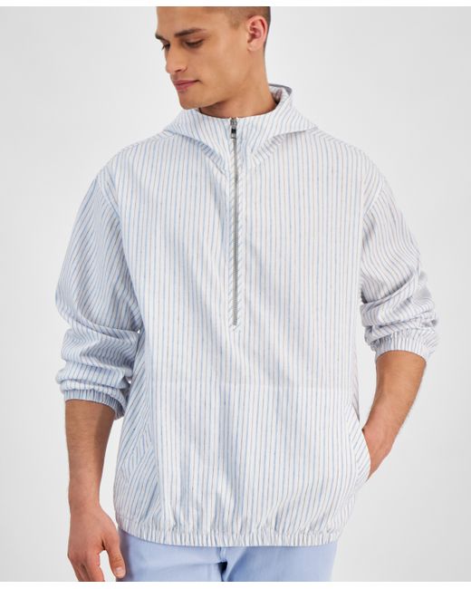 Michael Kors Half-Zip Hooded Stripe Jacket