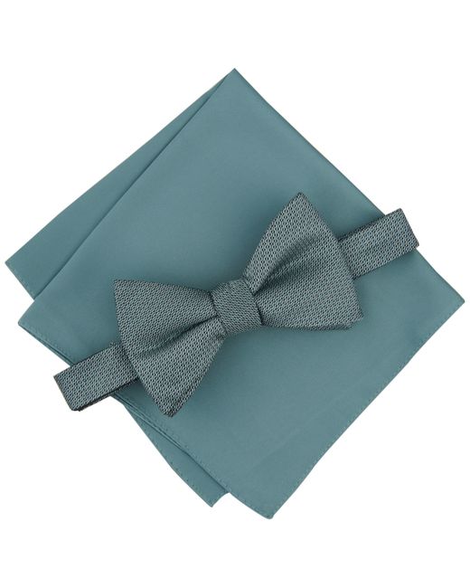 Alfani Sawyer Solid Bow Tie Textured Pocket Square Set Created for