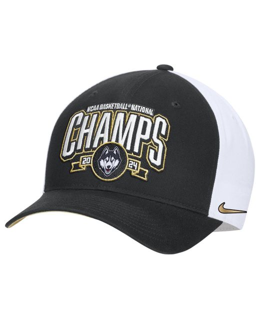Nike White Uconn Huskies 2024 Ncaa Basketball National Champions Locker Room Adjustable Hat whit