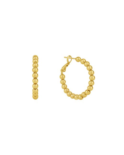 And Now This 18K Gold Plated or Silver Bead Hoop Earring