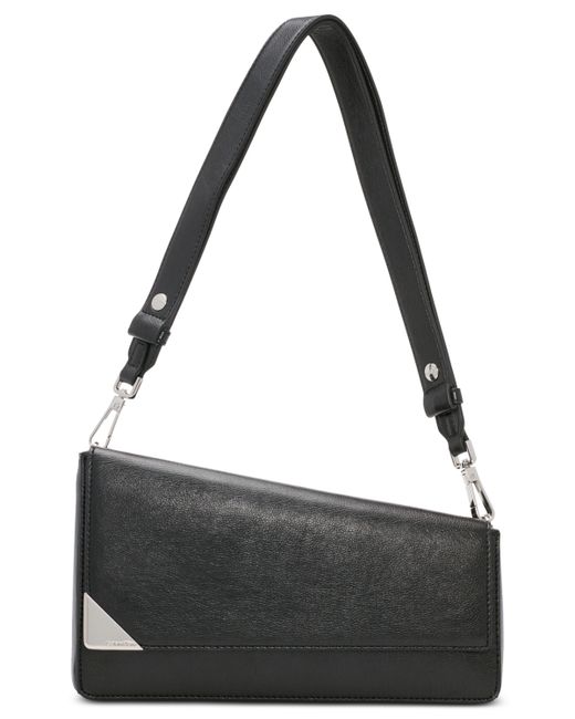 Calvin Klein Basalt Asymmetric Triple Compartment Convertible Shoulder Bag silver