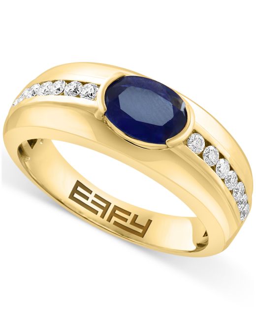Effy Collection Effy Sapphire 1-3/8 ct. t.w. Diamond 3/8 Ring 14k Gold