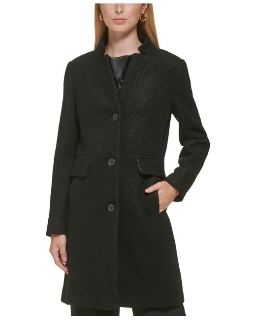 Dkny Single-Breasted Boucle Walker Coat Created for