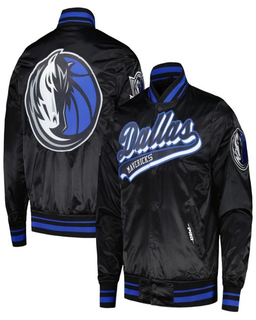 Pro Standard Dallas Mavericks Script Tail Full-Snap Satin Varsity Jacket