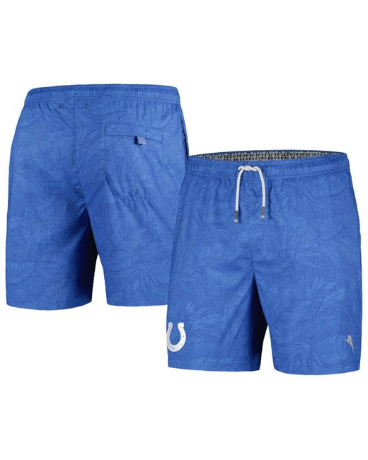 Tommy Bahama Royal Indianapolis Colts Naples Layered Leaves Swim Trunks