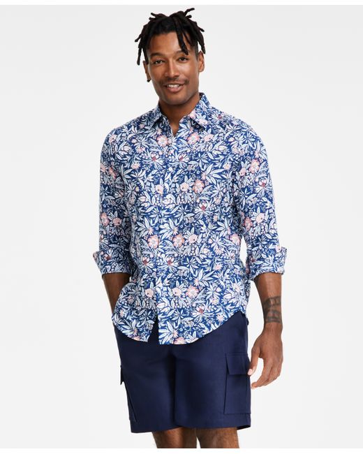 Club Room Terra Regular-Fit Floral-Print Button-Down Shirt Created for