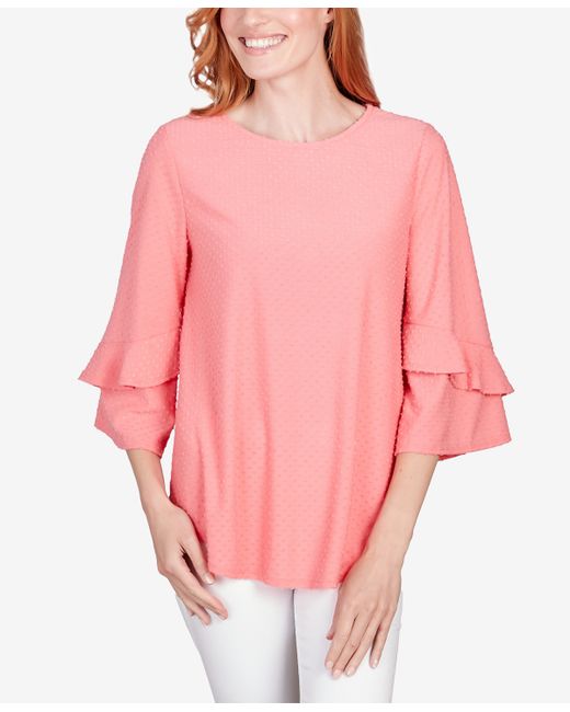 Ruby Rd. Ruby Rd. Petite Swiss Dot Textured Solid Party Top