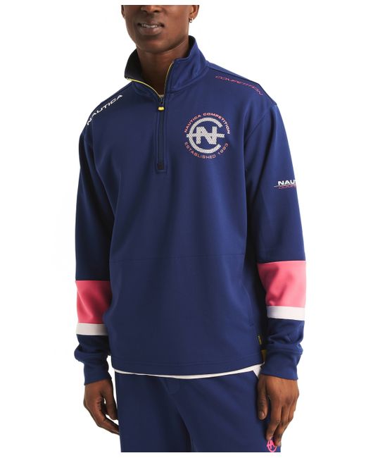 Nautica Competition Relaxed-Fit Half-Zip Long Sleeve Logo Sweatshirt