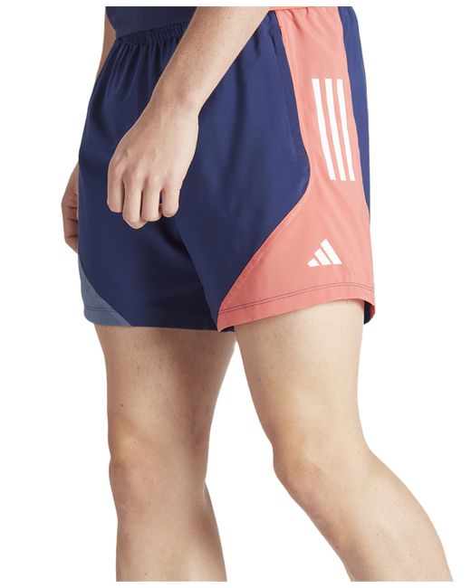 Adidas Own The Run Moisture-Wicking Drawstring 7 Shorts blue