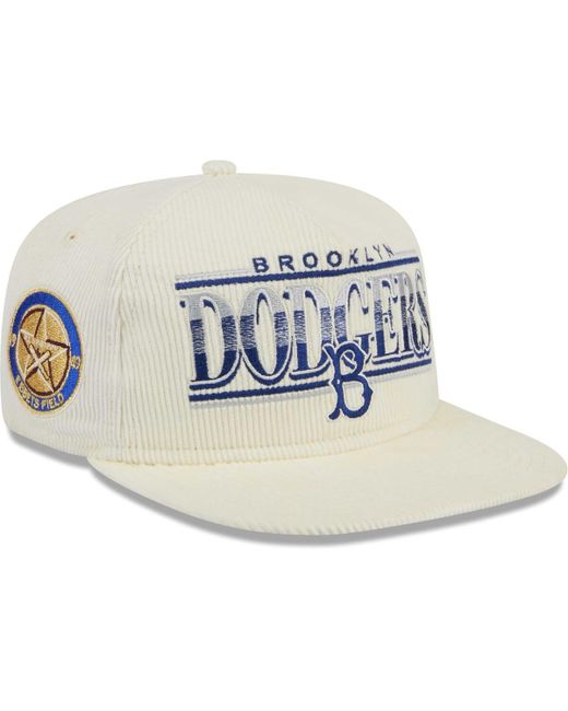 New Era Brooklyn Dodgers Throwback Bar Golfer Corduroy Snapback Hat