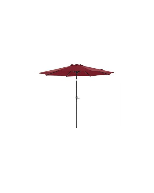 Slickblue Outdoor Table Umbrella Sun Shade Octagonal Polyester Canopy with Tilt and Crank Mechanism