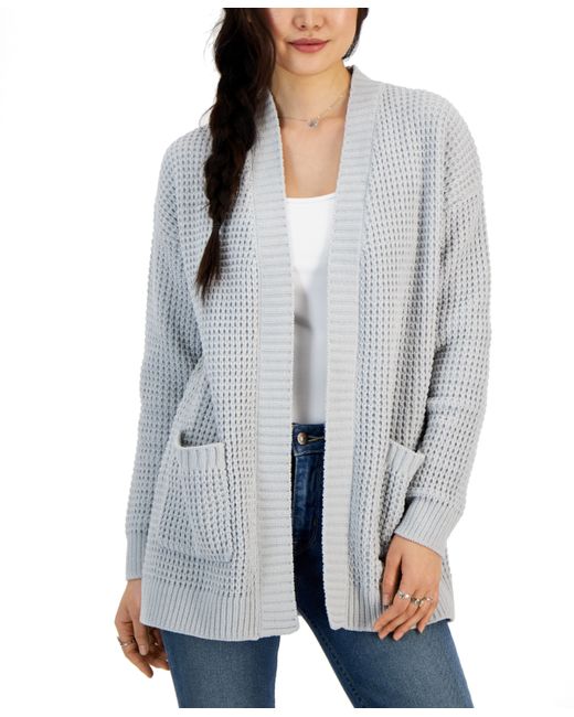 Hooked Up By Iot Juniors Chenille Waffle-Stitch Cardigan Sweater