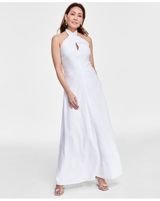 I.N.C. International Concepts Linen Halter Maxi Dress Created for