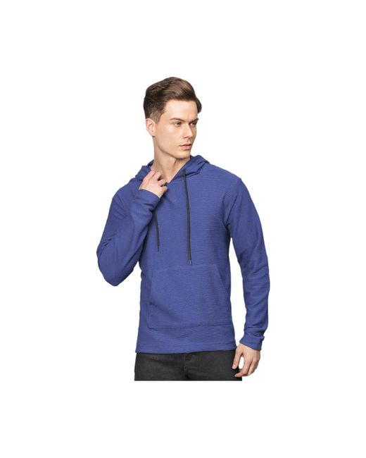 Campus Sutra Pullover Hoodie With Contrast Drawstring