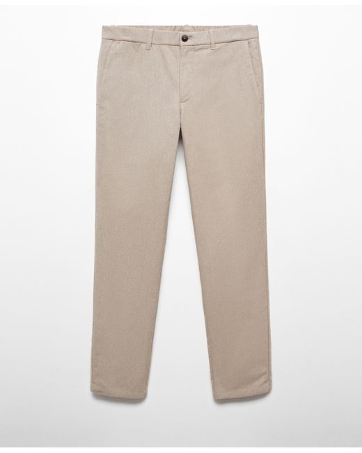 Mango Slim Fit Structured Cotton Pants