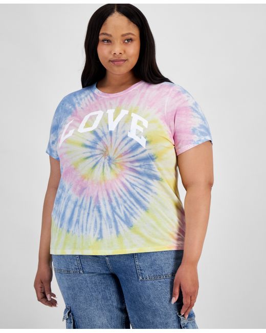 Rebellious One Trendy Plus Love Tie-Dye Graphic T-Shirt