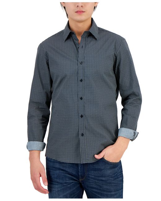Michael Kors Slim Fit Stretch Button-Front Geo Print Shirt