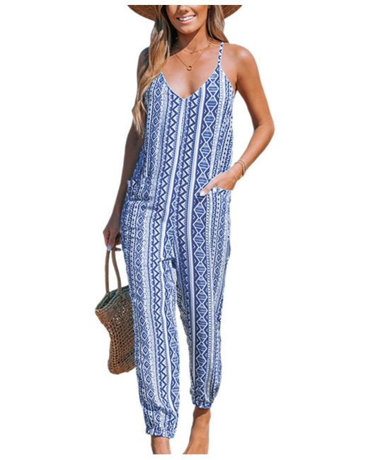 Cupshe Geo V-Neck Tapered Jumpsuit