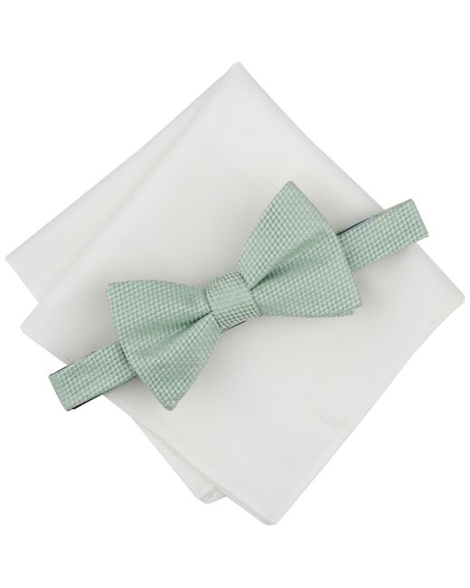 Bar III Lombard Textured Bow Tie Solid Pocket Square Set Created for