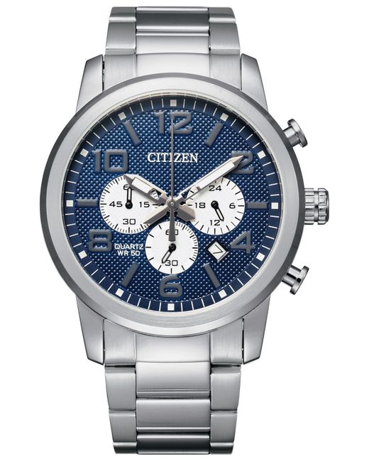 Citizen Quartz Chronograph Stainless Steel Bracelet Watch 42mm