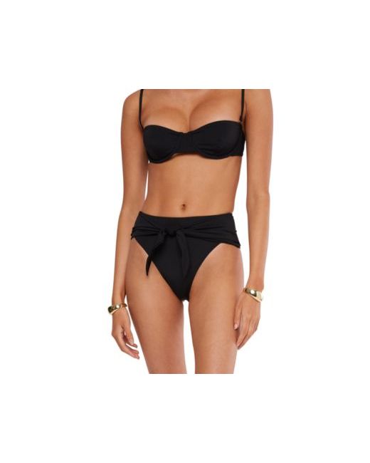 WeWoreWhat Balconette Sweetheart Neck Bikini Top High Rise Tie Front Bottoms