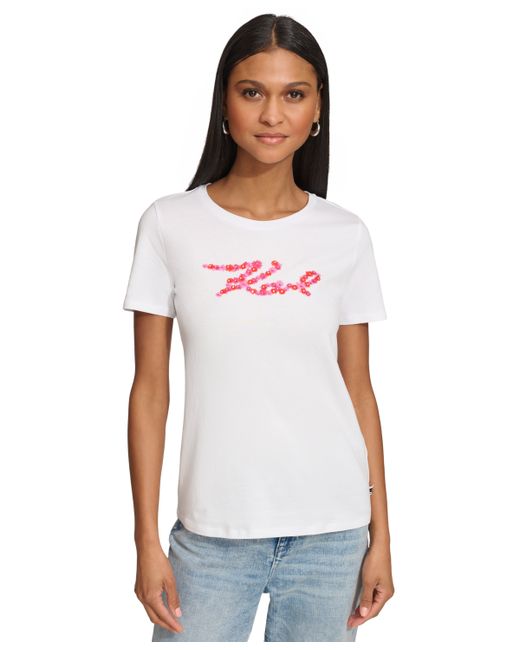 Karl Lagerfeld Floral Short-Sleeve Graphic T-Shirt