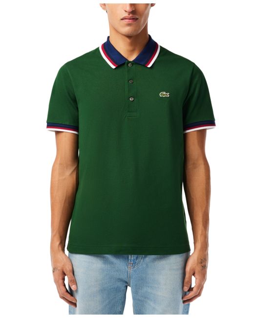 Lacoste Classic Fit Striped Trim Short Sleeve Polo Shirt