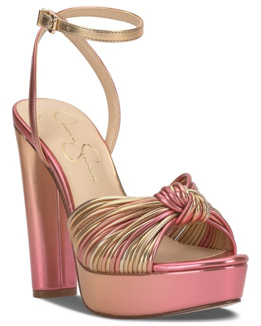 Jessica Simpson Immie Platform Dress Sandals Gold Metallic