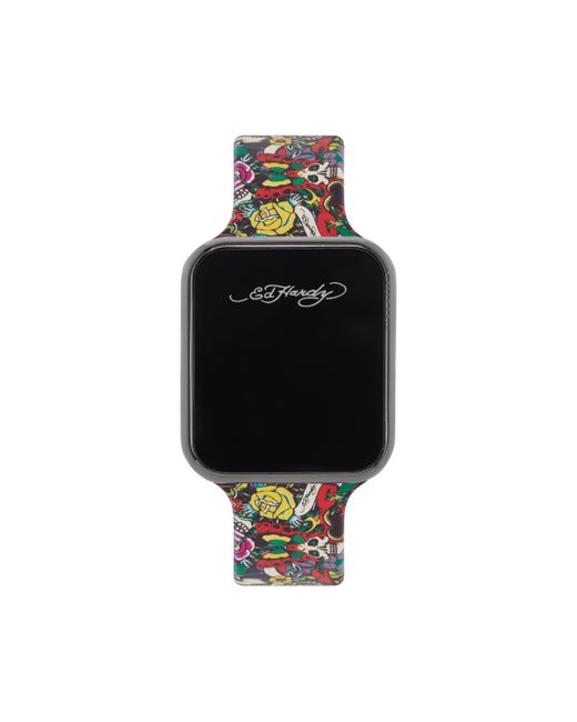 Ed Hardy Multicolor Silicone Strap Watch