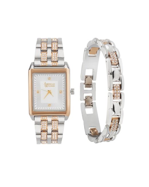 American Exchange Crystal Bracelet Watch 33mm Gift Set