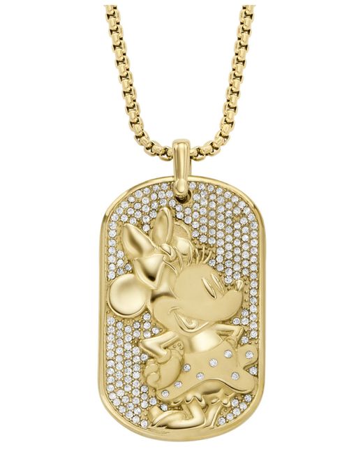 Fossil Disney x Special Edition Clear Crystal and Gold-Tone Minnie Mouse Necklace