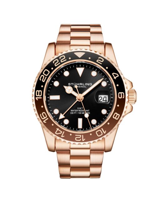 Stuhrling Rose Gold Stainless Steel Bracelet Watch 42mm