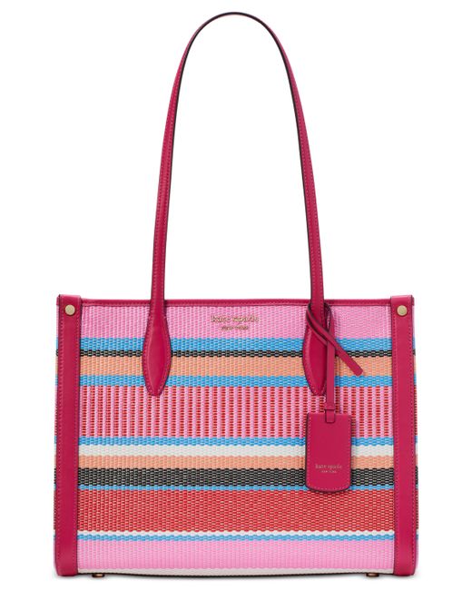 Kate Spade New York Market Striped Woven Straw Small Tote