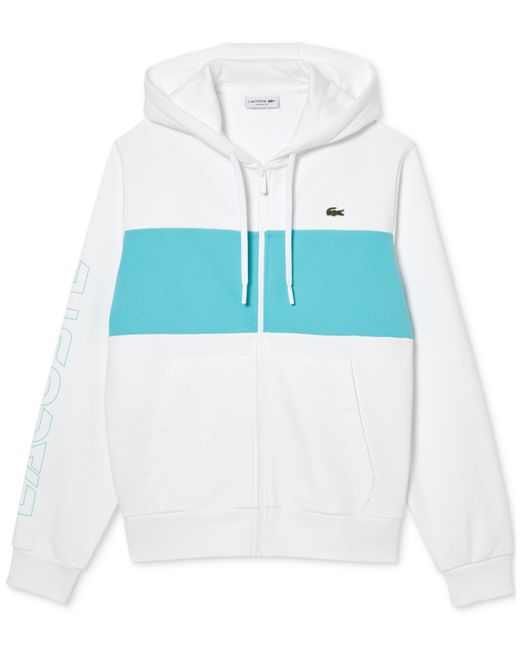 Lacoste Classic Fit Colorblocked Zip-Front Hooded Sweatshirt anse