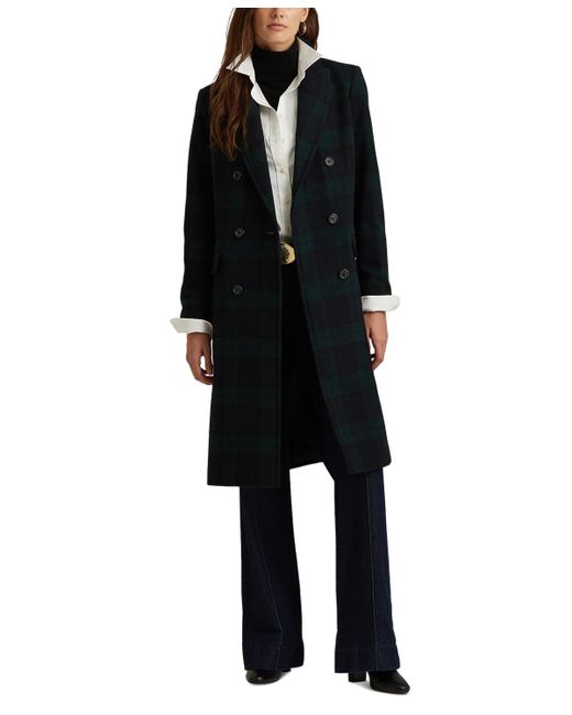 Lauren Ralph Lauren Plaid Wool-Blend Coat
