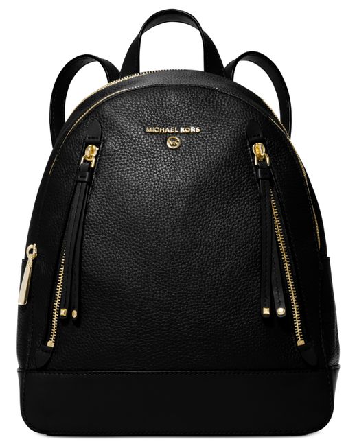 Michael Kors Michael Brooklyn Leather Medium Backpack Gold